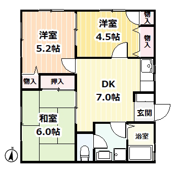 大鋸ハイツIIの間取り