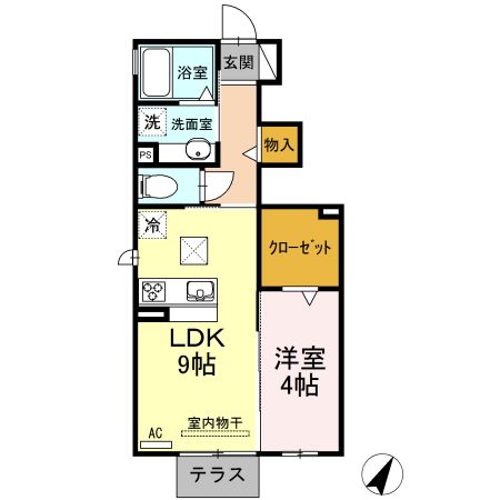 愛知県豊川市豊川仲町（アパート）の賃貸物件の間取り