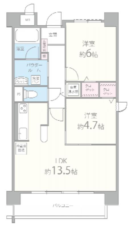 姫路市阿保のマンションの間取り