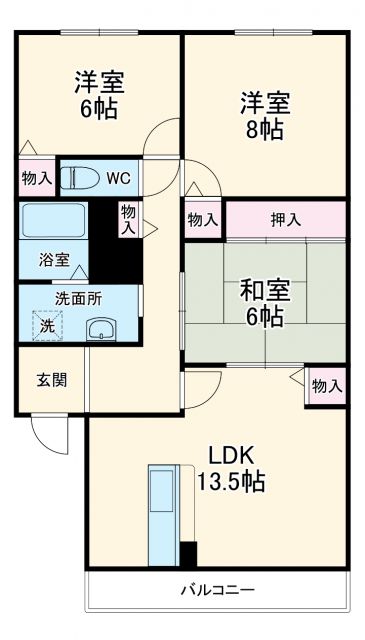 岐阜市柳津町上佐波のマンションの間取り