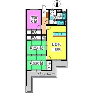 福岡市西区下山門のマンションの間取り