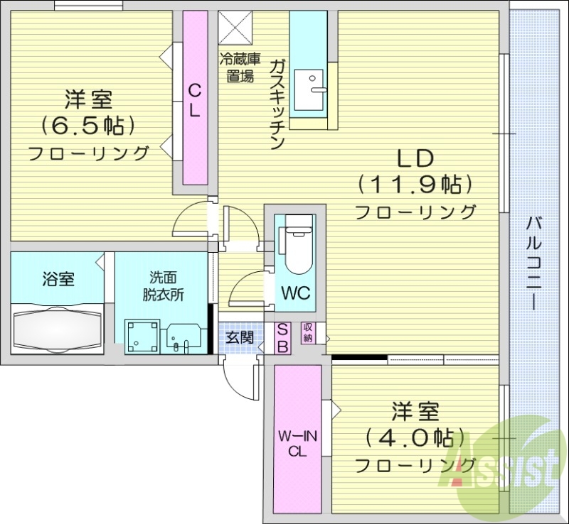 ロイヤルガーデン北6条の間取り