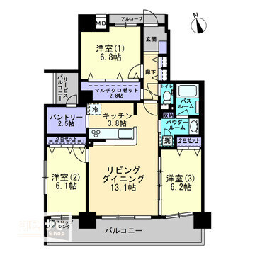 アルファスマート仏生山駅前の間取り