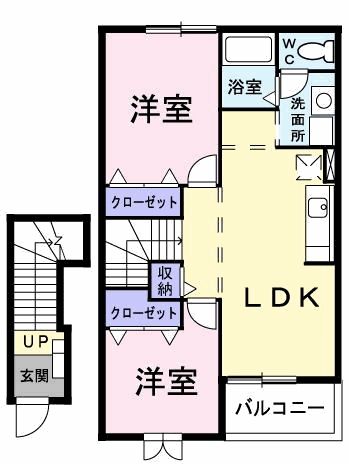 さくら市氏家のアパートの間取り