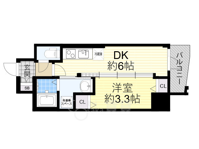 豊中市本町のマンションの間取り