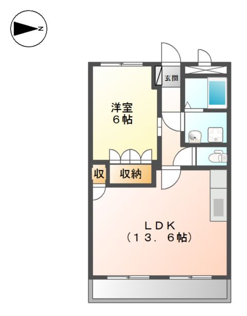 姫路市御国野町御着のマンションの間取り