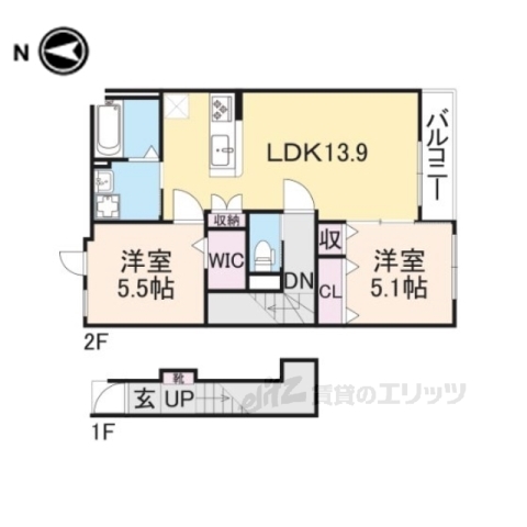 山階町新築アパートの間取り