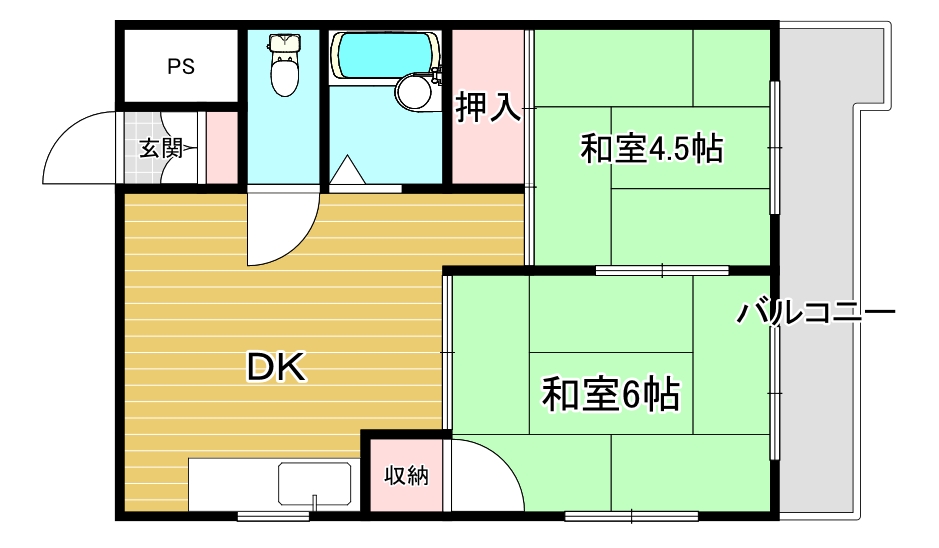 大阪市住吉区遠里小野のマンションの間取り