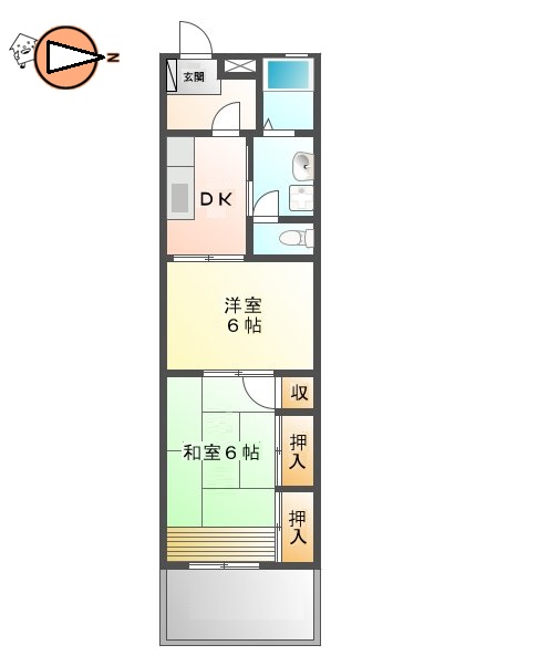 徳島市佐古二番町のマンションの間取り