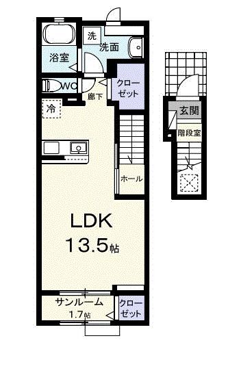 二本松市向原のアパートの間取り