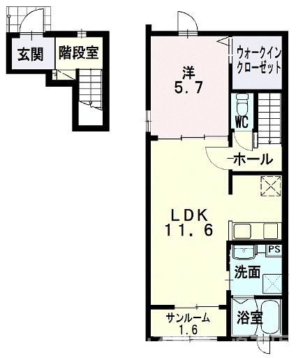 プリムヴェール　Ａの間取り