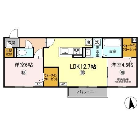 広島市安佐北区三入のアパートの間取り