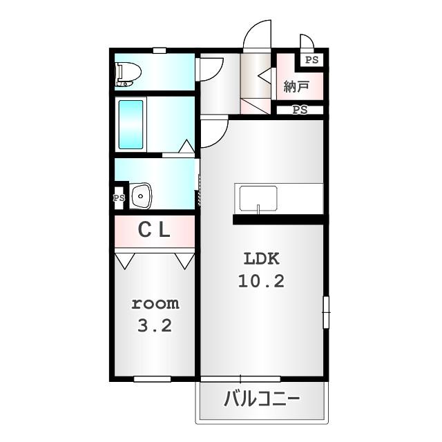 高崎市下之城町のアパートの間取り