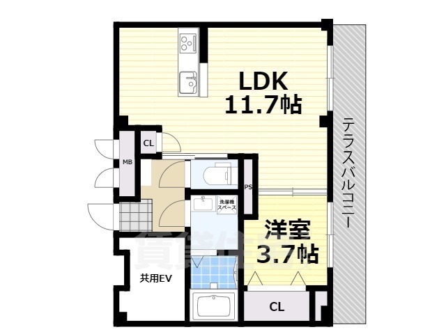 堺市北区中百舌鳥町のマンションの間取り