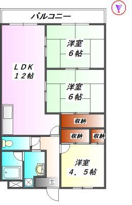 メリヤス岡場の間取り