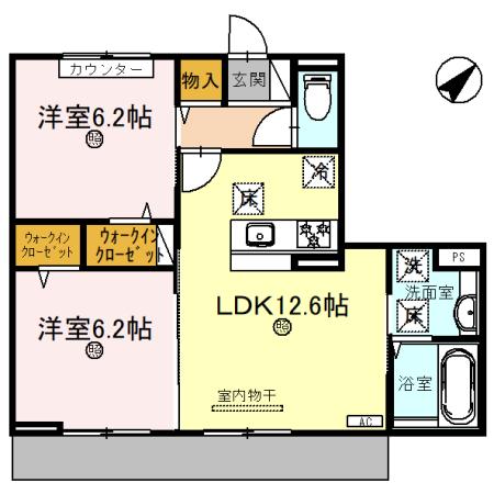 【姫路市青山西のアパートの間取り】