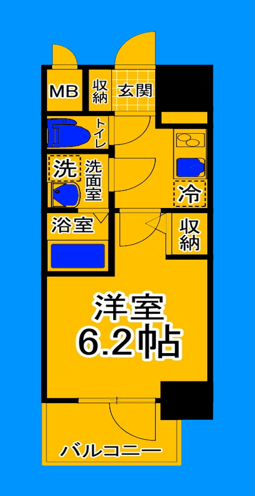 大阪市住吉区南住吉のマンションの間取り