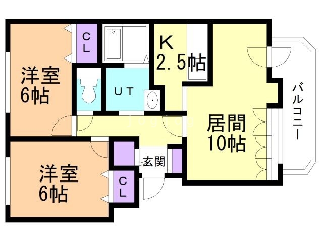 札幌市白石区米里一条のマンションの間取り