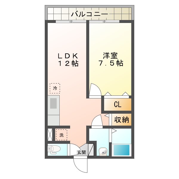 長崎市戸町のアパートの間取り