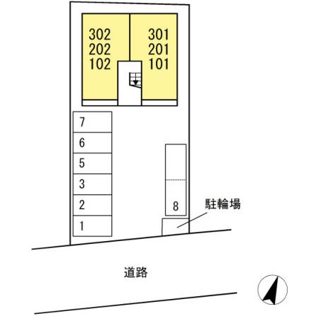 【メゾンソレイユの駐車場】