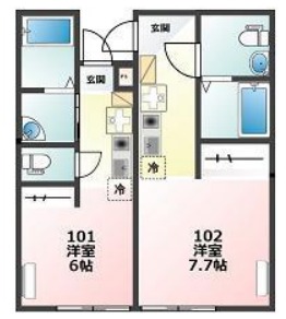 葛飾区新小岩のアパートの間取り