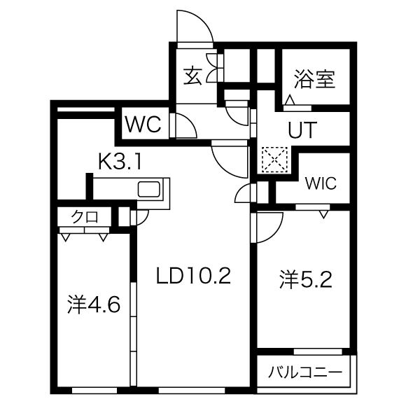 札幌市中央区南四条西のマンションの間取り