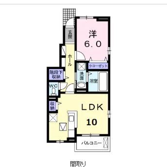 岡山市東区金岡東町のアパートの間取り