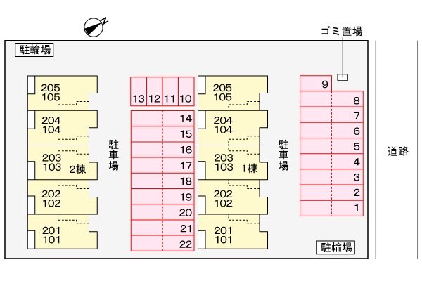 【南九州市知覧町西元のアパートの駐車場】