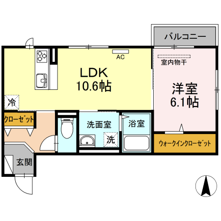 米子市博労町のアパートの間取り