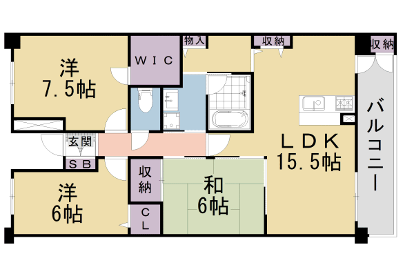 パデシオン山科夢ヶ丘の間取り