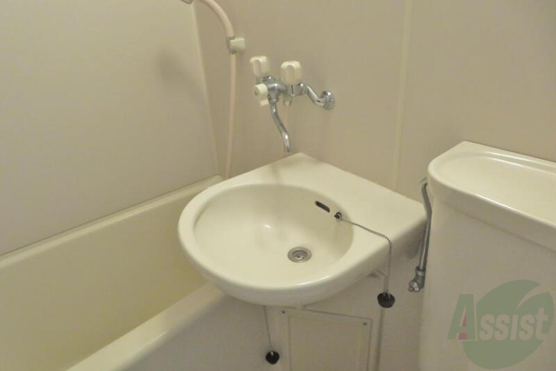 洗面設備　洗面台はお風呂と仲良しな感じです、洗顔などはこちらで