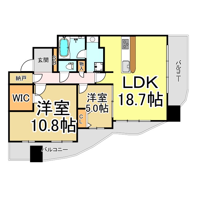 ＪＲ東海道本線 金山駅 徒歩5分 21階建 築13年の間取り写真