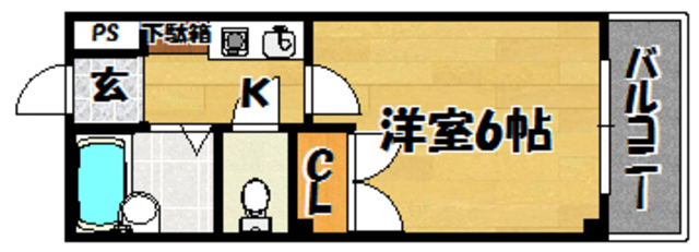 大阪市東淀川区上新庄のマンションの間取り