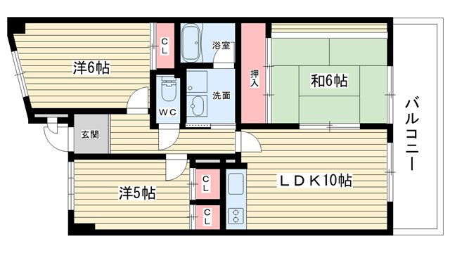 豊中市柴原町のマンションの間取り