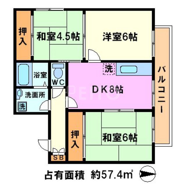 コンフォール北白川の間取り