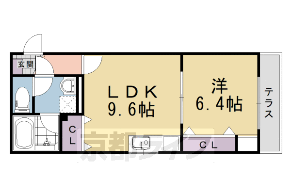 長岡京市調子のマンションの間取り