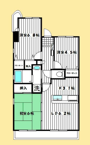 横浜市磯子区洋光台のマンションの間取り