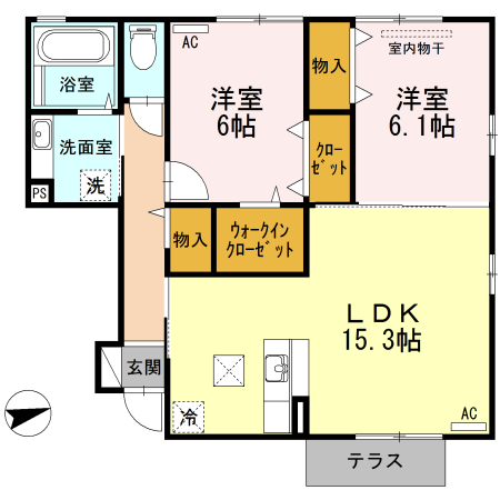 【伊予市下吾川のアパートの間取り】