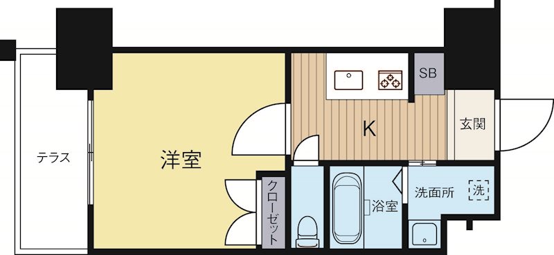 福岡市中央区清川のマンションの間取り