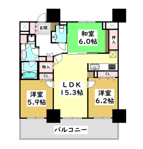 安城市三河安城南町のマンションの間取り