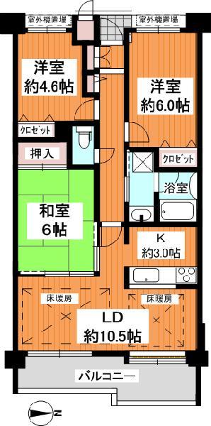 ファミールガーデン二条駅前　東棟の間取り