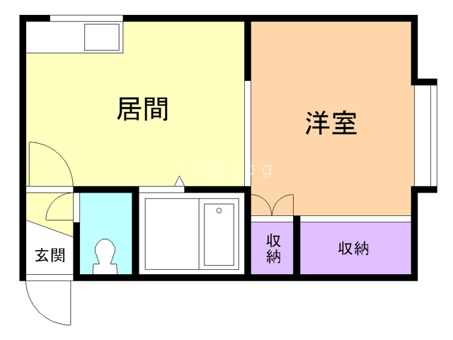 釧路市文苑のアパートの間取り