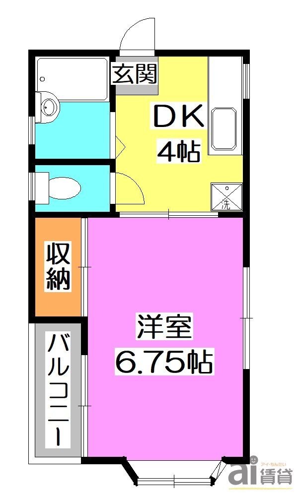 清瀬市竹丘のアパートの間取り