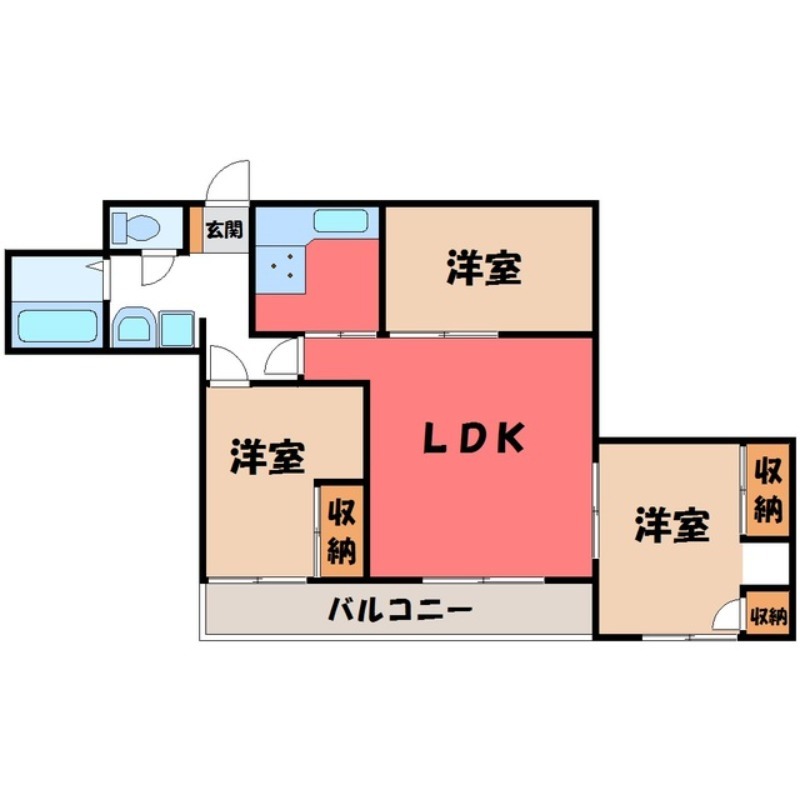 古河市本町のマンションの間取り