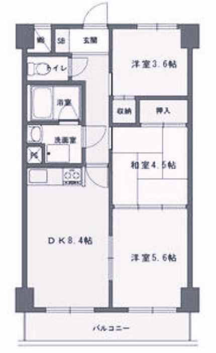 鴻巣市鎌塚のマンションの間取り