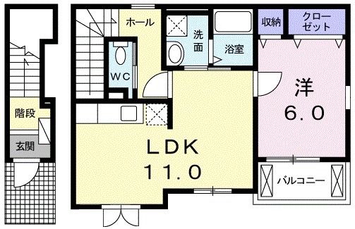 三重郡川越町大字南福崎のアパートの間取り