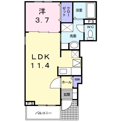 和歌山市狐島のアパートの間取り