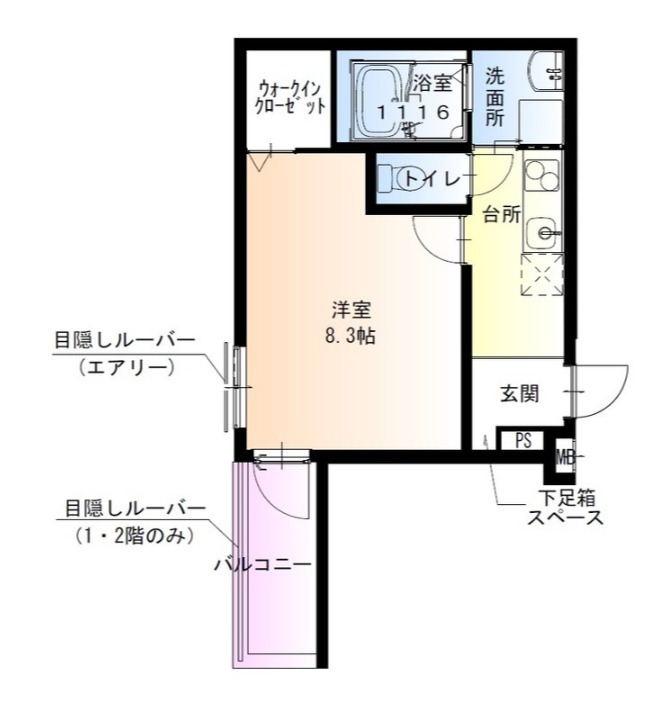 フジパレス北花田駅東の間取り