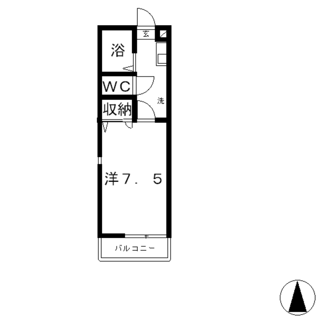 倉敷市鶴形のマンションの間取り