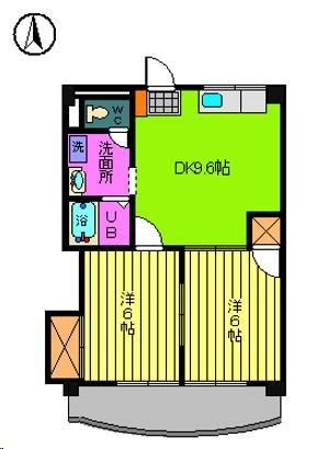 松山市小坂のマンションの間取り